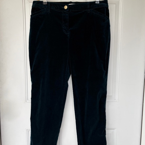 Chico's Pants - •Chico's• Jade Green Velveteen Pants - Size 10 (Chico’s 1.5)